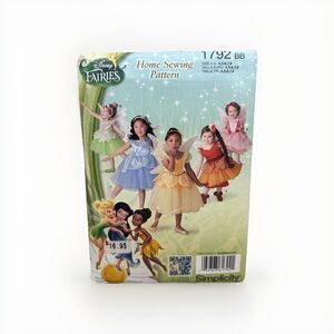 Simplicity 1792 Girls Size 4-8 Pattern Disney Fairies Tinkerbell Wings Costume